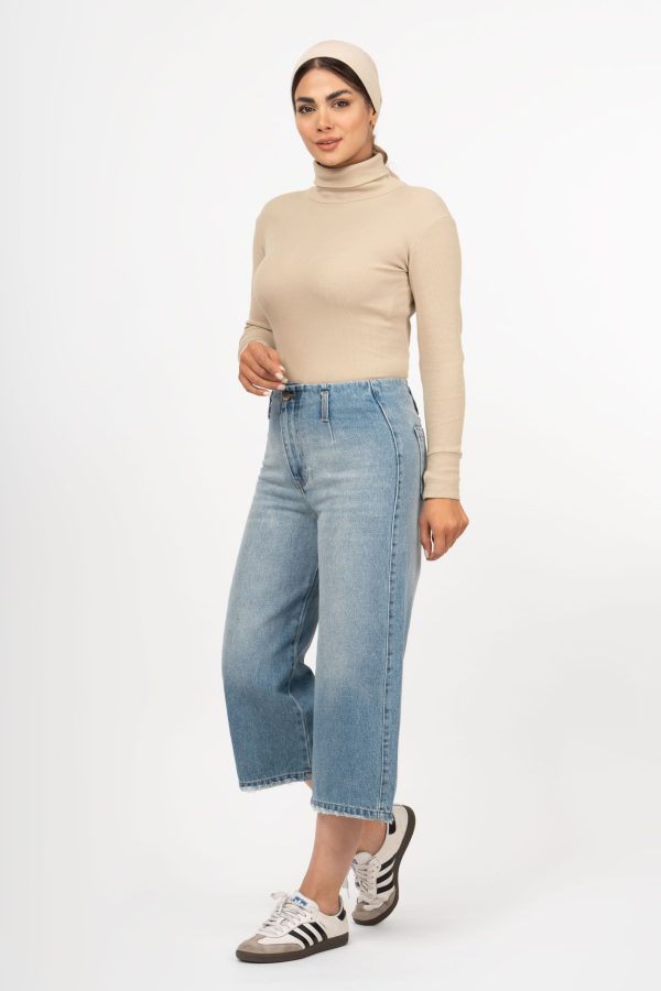 شلوار جین واید لگ (Wide Leg) کمرساده
