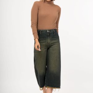 شلوار جین واید لگ (Wide Leg) کمر ساده دمپازاپ